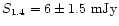 $S_{1.4}= 6 \pm 1.5\ \rm mJy$