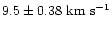 $9.5\pm0.38 ~{\rm {km~s^{-1}}}$
