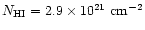 $N_{\rm
HI}=2.9\times 10^{21} ~{\rm cm^{-2}}$
