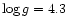 $\log g = 4.3$