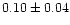 $0.10\pm0.04$