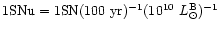 ${\rm 1SNu = 1SN(100~yr)^{-1}}(10^{10}~L_{\odot}^{\rm B})^{-1}$