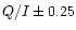 $Q/I \pm 0.25$