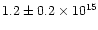$1.2\pm 0.2\times 10^{15}$