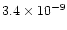 $3.4\times 10^{-9}$
