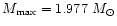 $M_{\rm max}= 1.977~M_\odot$