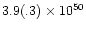 $3.9(.3) \times 10^{50}$