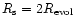 $R_{\rm s}=2\mbox{$R_{\rm evol}$ }$