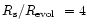 $R_{\rm s}/\mbox{$R_{\rm evol}$ }=4$