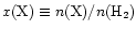 $x({\rm X}) \equiv n({\rm X})/n({\rm H}_{2})$
