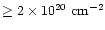 $\ge 2\times 10^{20}~{\rm cm}^{-2}$