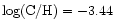 $\log(\rm C/H) = -3.44$