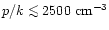 $p/k \la 2500~{\rm cm}^{-3}$