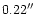 $0.22\arcsec$