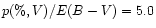 $p(\%,V)/E(B-V)=5.0$