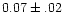 $0.07 \pm .02$