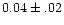 $0.04 \pm .02$