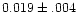 $0.019\pm.004$