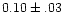 $0.10 \pm.03$