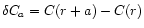 \( \delta C_{a}=C(r+a)-C(r) \)