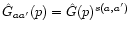 $\hat{G}_{aa'}(p)=\hat{G}(p)^{s(a,a')}$