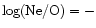 $\rm log(Ne/O)=-$