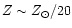 $Z\sim Z_{\odot}/20$