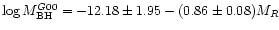$\log M_{\rm BH}^{G00}=-12.18\pm1.95-(0.86\pm0.08)M_R$