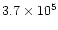 $3.7 \times 10^5$