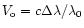 $V_{\rm o} =c \Delta
\lambda / \lambda_0$