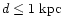 $d \leq 1~\rm kpc$