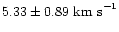 $5.33 \pm 0.89 ~ {\rm km~ s}^{-1}$