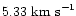 $5.33 ~ {\rm km~ s}^{-1}$