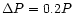 $\Delta P = 0.2 P$