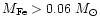 $M_{\rm {Fe}}>0.06~M_{\odot}$