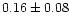 $0.16 \pm 0.08$
