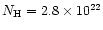 $N_{\rm H} = 2.8\times 10^{22}$