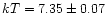 $kT = 7.35 \pm 0.07$