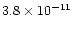 $3.8\times 10^{-11}$