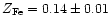 $Z_{\rm Fe} = 0.14 \pm
0.01$
