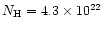 $N_{\rm H}=4.3\times 10^{22}$