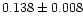 $0.138\pm 0.008 $