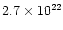 $2.7\times 10^{22}$