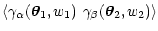 $\displaystyle \left\langle \gamma_\alpha(\vec\theta_1,w_1)~\gamma_\beta(\vec\theta_2,w_2) \right\rangle$