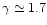 $\gamma\simeq 1.7$