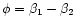 $\phi=\beta_1-\beta_2$