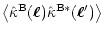 $\displaystyle \left\langle \hat\kappa^{\rm B}(\vec\ell)\hat\kappa^{\rm B*}(\vec\ell') \right\rangle$