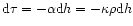 ${\rm d}\tau = -\alpha {\rm d}h = -\kappa \rho {\rm
d}h$