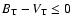 $B_{\rm T}-V_{\rm T} \leq 0$