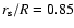 $r_{\rm s}/R=0.85$